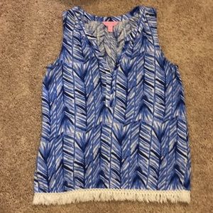 Lilly Pulitzer top with fringe detail